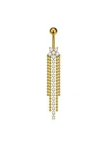 1 chiếc khuyên rốn đa năng hình bướm, hoa, môi đính đá Zirconia đồng, làm bằng thép không gỉ, thích hợp đeo hàng ngày. - Nhiều màu - Xem 18