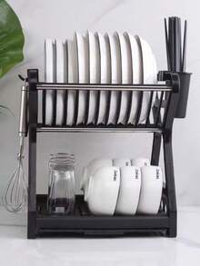 1Pc High-Quality Kitchen Tableware Storage Rack, Large Capacity Multi-Layer Drainage & Storage Organizer, Stable Load-Bearing, Easy To Clean & Portable, Suitable For Thanksgiving, New Year Gifting & Daily Kitchen Storage, Efficient Tableware Drying & Organizing, Ideal For Home, Restaurant & Catering Use, Practical Kitchen Storage Essential - Multicolor - View 11