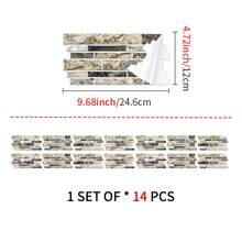 Miếng dán tường họa tiết sọc tông màu ấm, chống bám bẩn, chống thấm nước, dễ lắp đặt cho phòng ăn, phòng khách, phòng tắm (7/14/28/42 miếng). - Xem 11