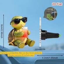 2D Flat Version, Cute Turtle-Shaped Fragrance Diffuser Sheet - Suitable For Fragrance Diffusing System, Can Be Combined With DIY Essential Oil, Car Air Freshener, Turtle-Shaped Car Accessories, Can Be Inserted Into The Car Air Outlet, Car Accessories - A - View 3