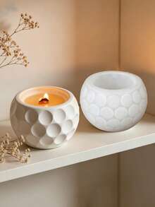 Khuôn silicon tự làm chân nến chấm bi tròn, khuôn thạch cao làm chậu cây mọng nước, dụng cụ làm đồ thủ công bằng nhựa epoxy. - khuôn silicon trắng - Xem 3