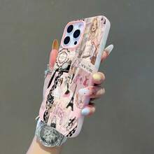 Elegante funda rosa para teléfono, compatible con Samsung, Apple, VIVO, OPPO, , Transsion, ,  y Honor. Fabricada en TPU, ofrece protección contra golpes y caídas. Un regalo ideal para familiares y amigos. - Rosa - Ver 2