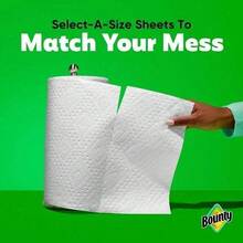 Bounty Paper Towels Select-A-Size White – 1 Mega Roll (164 Sheets/Roll), 2x More Absorbent, Quicker Picker Upper Vs. Leading Brand, Equals 4 Regular Rolls For Fewer Roll Changes - B - Xem 9