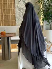 女士双层泡泡雪纺长头巾，时尚优雅，适合日常佩戴和祈祷。 - 彩色 - 查看 12