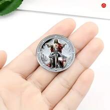 1 chiếc ghim cài áo hình Chiến binh Thần hộ mệnh và Trái tim thiêng liêng 2D phẳng, món quà độc đáo cho dịp lễ, phù hợp để đeo hàng ngày. - A - Xem 3