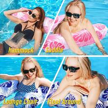 1pc/2pcs Inflatable Hammock With Net Pouch, 4-In-1 Inflatable Mattress Floating Lounge Chair Swimming Pool Adult Inflatable Recliner Swimming Pool Mattress With Net Pouch, Swimming Pool Toy Accessory Suitable For Lounge Chair, Pool Chair, Pool Mattress, Pool Inflatable, Beach Essentials, Pool Float - 彩色 - 查看 4