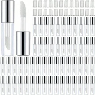 1,2 ml Tubo de brillo de labios mini transparente rellenable, envase de brillo de labios mini transparente para mujeres para manualidades de maquillaje (negro)