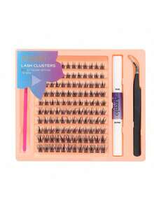 Azenlo 120pcs/Set Individual Cluster False Eyelashes, DIY Eyelash Extension 10-16mm, Thick & Long Fake Lashes, Ultra-Fine Lash Band, Reusable, Soft & Comfortable, C-Curl Eyelash Set - White - View 6