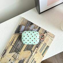 Ốp bảo vệ tai nghe đơn giản, cổ điển màu đen trắng và đỏ xanh bạc hà be nâu chấm bi, bề mặt bóng, dành cho AirPods 1 2 3 4 Pro Pro2 Pro3 - Màu xanh Bạc hà - Xem 4
