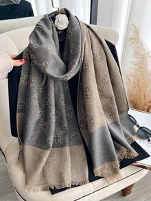 1 chiếc khăn choàng cổ họa tiết cỏ ba lá thanh lịch, chất liệu jacquard, chỉ vàng, đa năng dùng trong phòng điều hòa, áo khoác ngoài mùa xuân/thu, phụ kiện thời trang phù hợp cho mặc hàng ngày, đồ dùng cần thiết khi đi du lịch, khăn tắm biển. - Nhiều màu - Xem 6