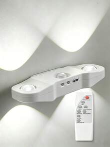 1 Stück RGB & 3-Farben einstellbare Bewegungssensor Wandleuchte, magnetischer Katzenauge Scheinwerfer, stufenlose Dimmung, Typ-C kabellose Aufladung LED Ambiente Lampe, Fernbedienung kabellose Nachtbeleuchtung geeignet für Schlafzimmer, Flur, Schrank, Heimdekoration - Verschiedenfarbig - Übersicht 13