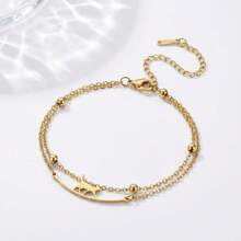 1 chiếc vòng chân hình móng mèo dễ thương kiểu Hàn Quốc bằng thép không gỉ mạ vàng 18K, phụ kiện trang sức tinh tế phù hợp cho tiệc tùng, hẹn hò và công sở. - Nhiều màu - Xem 4