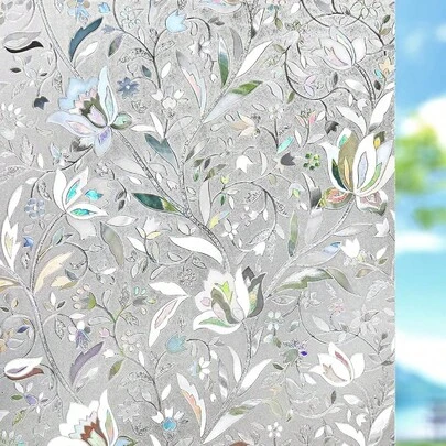 Película para ventanas, película de privacidad para ventanas, revestimiento de vidrio de vinilo para ventanas, película decorativa de vidrio esmerilado, película de privacidad para ventanas con adherencia estática, sin adhesivo, sin pegamento