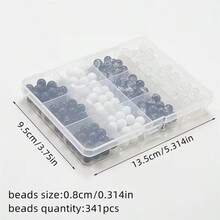 Bộ 12 hạt cườm thủy tinh đen trắng, hạt tròn trong suốt 8mm, có hiệu ứng nứt, dùng để tự làm vòng tay, vòng cổ, dây đeo điện thoại và các phụ kiện thủ công khác. - Nhiều màu - Xem 2