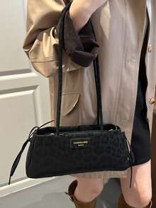 Nueva bolsa de mano con estampado de leopardo a la moda, adecuada para fiestas, salidas, vacaciones, compras y uso diario, puede almacenar monedas, teléfonos, también adecuada como bolso de trabajo para mujeres de carrera, estudiantes universitarias y mujeres profesionales, elegante bolso de oficina para damas - Negro - Ver 4