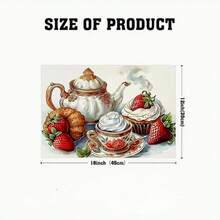 1/2/4/6/8/300pcs Strawberry Theme Placemat Set. Made Of 100% Polyester, Size 12 Inches * 18 Inches/30cm * 45cm. Machine Washable Polyester Placemats, Heat-Resistant, Stain-Resistant, Waterproof, And Easy To Clean. Suitable For Spring Home Decor, Household Essentials, Kitchen Supplies, And Family Gatherings. - Multicolor - View 5