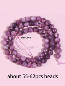 6/8/10mm Natural Stone Beads, Purple Stone, Spodumene, Tiger Eye Agate, Elegant Round Loose Beads, Energy Stone, Suitable For Prayer Beads, Yoga, Jewelry Making Accessories - Multicolor - View 30