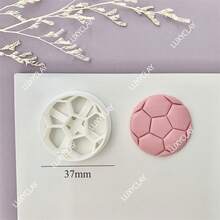 Khuôn cắt đất sét polymer in 3D hình bóng rổ, bóng đá, bóng chuyền, bóng chày, quần vợt, bóng bầu dục, khuôn làm khuyên tai bằng đất sét, dụng cụ thủ công. - trắng - Xem 6