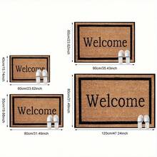 Modern Welcome Rug With "Welcome" Sign - Non-Slip Thick Pile Suitable For /Outdoor Use, Machine Washable Soft Suitable For Entryway, Front Door, Kitchen, Bathroom - Neutral Colors (,) - trắng - Xem 6