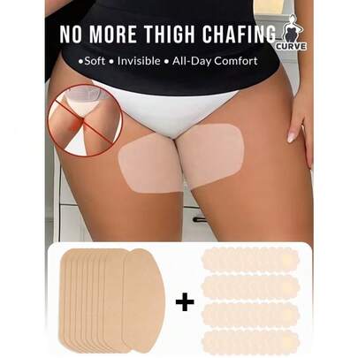 50-Pack Set Of Thigh Anti-Friction Patches + Nipple Covers, Invisible Skin-Friendly Adhesive Pads, Anti-Chafing And Seamless, Discreet Under Clothing