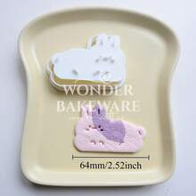 Cartoon Animals Cookie Cutter Animal Cute Cat Rabbit Bear Biscuit Stamp Embossing Tools Cake Decoration Biscuit Mold - White - View 9