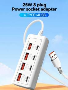 Durcord 8端口USB+Type-C扩展坞，8合1 USB集线器带开关，便携式分线器适配器，适用于电脑、笔记本电脑、手机、U盘、鼠标、读卡器、键盘、游戏设备、MP3播放器、硬盘等。 - 多色-8合1 - 查看 3