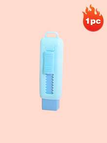 Pink Retractable Sliding Eraser Set, Cute Pull-Push Large Pencil Eraser With Plastic Cover, 4 Refill Soft Erasers For Students, Office, Daily Use, Popular Stationery - Rectangle - View 10