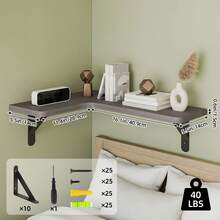 Tomnk 4/5pcs Corner Floating Shelves, Bookshelves, Rustic Wood Wall Mounted Corner Shelf, Wall Decor, Room Decor, For Bathroom, Kitchen, Bedroom, Home Decor, Laundry Room, Living Room, Spring Decor - 彩色 - 查看 15
