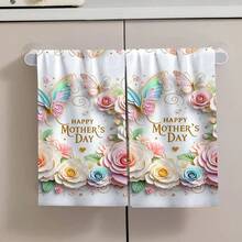 1/2/4/6pcs Colorful Floral Print Dish Towels - 16x24 Inches, Soft Floral Pattern Kitchen Towels, Modern Style, Machine Washable Towels, For Seasonal Decor, Can Be Used As Napkins, Placemats, Housewarming Gifts, Suitable For Kitchen, Bathroom, Outdoor Activities, Parties, Afternoon Tea Decoration, Home Supplies - Multicolor - View 7