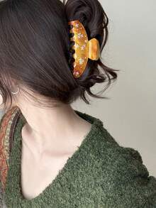 1 st. hårklo med tie dye-motiv och strassblommor för kvinnor, lämplig för vardags-, semester- och festkläder - Multifärgad - Visa 8