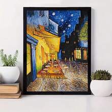 1幅30*40厘米梵高经典画作《夜晚的咖啡馆》客厅卧室装饰画DIY钻石画套装,成人钻石画,家居墙面装饰艺术 | 适合初学者DIY,节日/生日惊喜礼物 - 圓鑽 - 查看 5