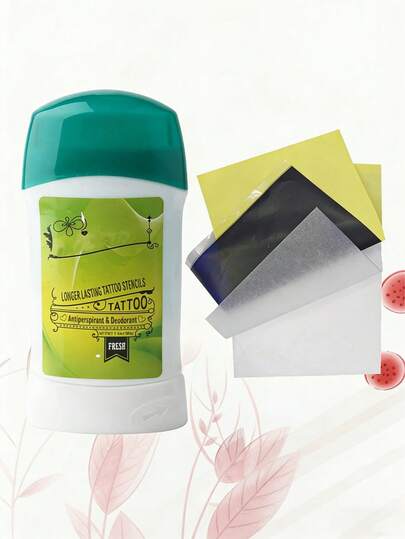 15pcs Tattoo Transfer Paper With 4.33x1.96x0.78 Inch Tattoo Transfer Paste, Sweat-Proof Skin Protector With Fragrance, For Body Art Makeup, Professional Tattoo Transfer Soap, Tattoo Stencil Supplies And Tattoo Artist Accessories, Essential For Tattoo Enthusiasts