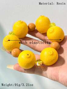 1 chiếc vòng tay hạt cườm hình trái cây 3D mới, trang sức hình trái cây phong cách Y2K mùa xuân, phụ kiện tối giản ngọt ngào phù hợp cho phụ nữ trong kỳ nghỉ hè. - Nhiều màu A - Xem 2