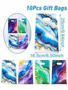 10/25/50个装星系主题礼品袋，太空派对用品，生日装饰，手提袋，收纳袋，宇宙主题派对回礼，大理石纹金箔手提袋，婴儿派对装饰，小型礼品袋，手提袋，婚礼派对用品，婚礼装饰，派对回礼袋 - 大理石 - 查看 12