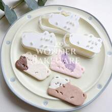 Cartoon Animals Cookie Cutter Animal Cute Cat Rabbit Bear Biscuit Stamp Embossing Tools Cake Decoration Biscuit Mold - White - View 2