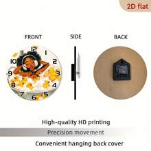 2D Flat, Round Wooden Wall Clock - Silent, Non-Ticking, Battery-Powered Clock For Bathroom And Bedroom, Frameless Design Suitable For Bathtubs, Easy Hook Installation, 10inch (AA Batteries Not Included) - Modern Minimalist Wooden Decorative Wall Clock,Valentines Gift,Graduation,Mother Giftsr,Room Deocr,Wall Deoc,Home Essentials - 1pcs/10in/25cm - View 9