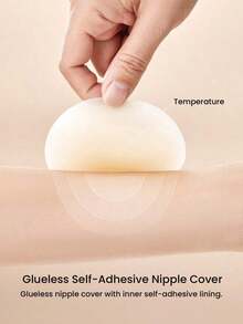 Reusable Not Sticky Self-Adhesive No-Show Silicone Nipple Covers-Non-Adhesive-Almond Wedding Bra - Vanilla - Xem 5