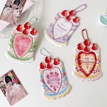 1 chiếc giá treo thẻ hình dâu tây hoạt hình tối giản thời trang 3 inch, giá trưng bày thẻ dành cho fan K-Pop, học sinh, sinh viên, giá đựng thẻ tàu điện ngầm - Hình chữ nhật - Xem 3