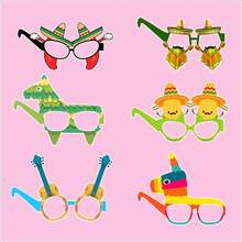 6pcs Paper Mexican Carnival Party Photo Booth Props Glasses, Paper Photo Booth Props - View 10