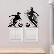 3CPS Wall Stickers ,Playing Football Switch Sticker,2D Printed , Suitable As A Gift For Switch Sticker , Creative Self-Adhesive , Suitable For Bedroom And Living Room, Bedroom - A - View 6