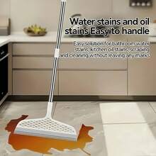 Magic Broom, Silicone Floor And Carpet Cleaner, Plastic Handle For Stains And Spills, Home Cleaning Tool & Pet Hair Remover, Magic Broom Sweeper, Silicone Broom, Rubber Broom, Floor Squeegee, Window Squeegee, Bathroom Cleaner, Kitchen Cleaner, Hardwood Floor, Tile Floor, Laminate Floor, Non Stick Hair, Wet Dry Use, Easy Clean, Reusable, Durable, Lightweight, Ergonomic Handle, Non Scratch, Multi Surface, Multi Purpose, Household Cleaning, Pet Supplies, Daily Cleaning, Office Cleaning, Car Cleaning, Dustpan Compatible, Easy Use, Compact Storage, Long Handle, Flexible Bristles, Stain Remover, Spill Cleaner, Pet Mess Cleaner, Cat Hair, Dog Hair, Fur Remover, Lint Remover, Floor Scrubber - Xám - Xem 3