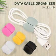 1/5/10pcs Colorful Cable Clips, Multi-Functional Cable Organizer Buckles, Simple Wire Management Clips, Suitable For Charging Cables And Earphone Wires, Office, Dorm And Home Decor - Multicolor - View 3