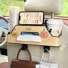 Túi đựng đồ đa năng 4+2 trong 1 cho ghế sau ô tô, tích hợp 2 ngăn đựng cốc, hộp khăn giấy và móc treo - Thích hợp cho du lịch, Gấu đội mũ xanh lá cây - Ngăn đựng cốc đôi màu be cho ghế sau, Chó đội mũ đỏ - Ngăn đựng cốc đôi màu be cho ghế sau, Hoa hướng dương vàng nhạt - Ngăn đựng cốc đôi màu be cho ghế sau, Hoa năm cánh màu be - Ngăn đựng đồ màu be cho ghế sau. - Hộp đựng cốc nước đôi gắn sau ghế. - Xem 4