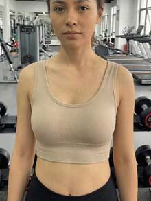 SENSUAL LINGERIE INTIMATE BOUTIQUE Set Of 2 Tank Tops, Fitness Top Style, Thick Ribbed Material With Reinforced Closure - 1 unidad de color beige (1 pieza incluida) - Ver 1