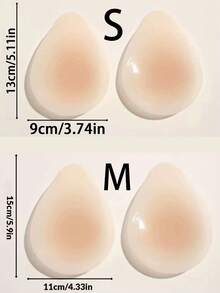 2pcs Women Silicone Solid Color Minimalist Invisible Reusable Nipple Covers, Comfortable Seamless Suitable For Dresses & Gowns - Multicolor - View 6