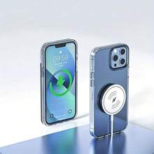 15W 快速磁吸无线充电支架二合一，带额外 USB 适配器、自动磁吸锁定和 -C 电源 - 超薄轻巧 Qi 无线充电板，兼容 17/16/15/14/13/12 及其他兼容设备 - 彩色 - 查看 3