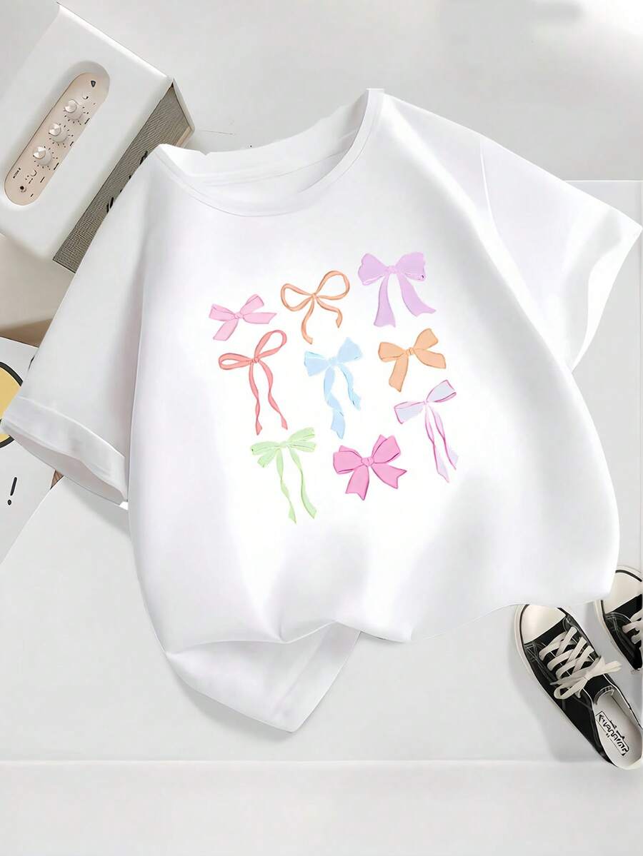 Camiseta de cuello redondo para chicas