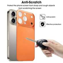 Solid Color Camera Lens Protector Matte PC Back Film For IPhone 16 Pro/15 Pro Max/14 Pro Orange, Ultra-Thin Instantly Transforms To 17 Pro/17 Pro Max Mother's Day Gift - Orange - View 6