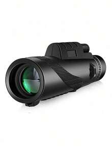10x42 Black Standard Monocular Telescope Kit, Includes Phone Clip And Tripod, HD Monocular Telescope Suitable For Birdwatching Magnification, Compatible With Most Android Phones - A - View 10