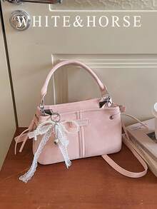 Túi xách nhỏ thời trang, túi đeo vai sành điệu mùa xuân mới dành cho nữ, túi vuông đeo chéo thanh lịch tiện dụng đi làm. - Hồng - Xem 1